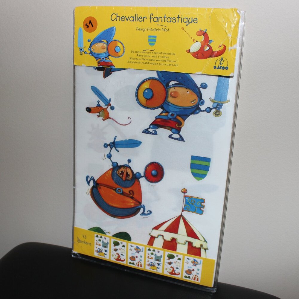 FREE*❤️Chevalier Fantastique Djeco Fantastic Knights 48 removable wall stickers